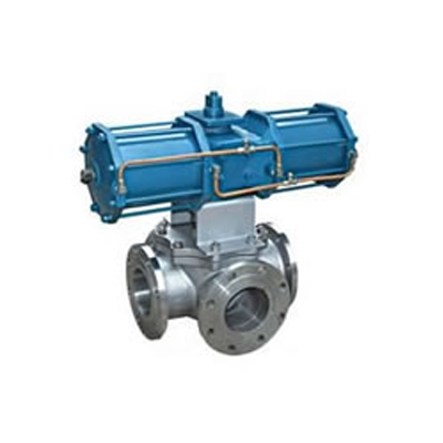  Pneumatic four-way ball valve 