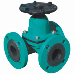  Three way rubber lined diaphragm valve 